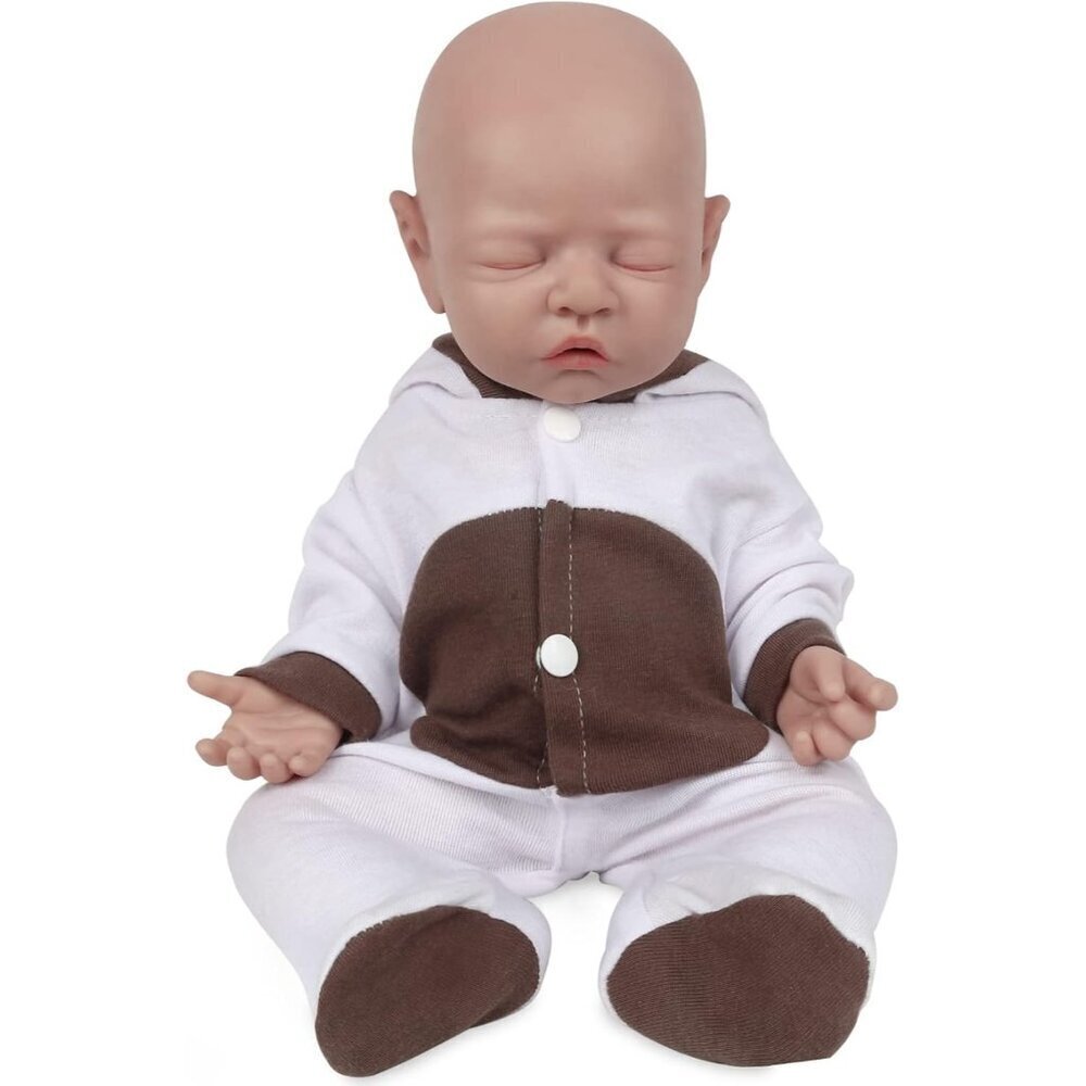 🆕 18Inch Realistic Full Body Silicone Eye Closed Baby Doll Real Baby Dolls Girl
